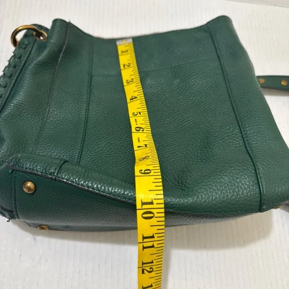 American Leather & Co Green Crossbody Bag Genuine Leather Excellent Condition - Picture 8 of 15